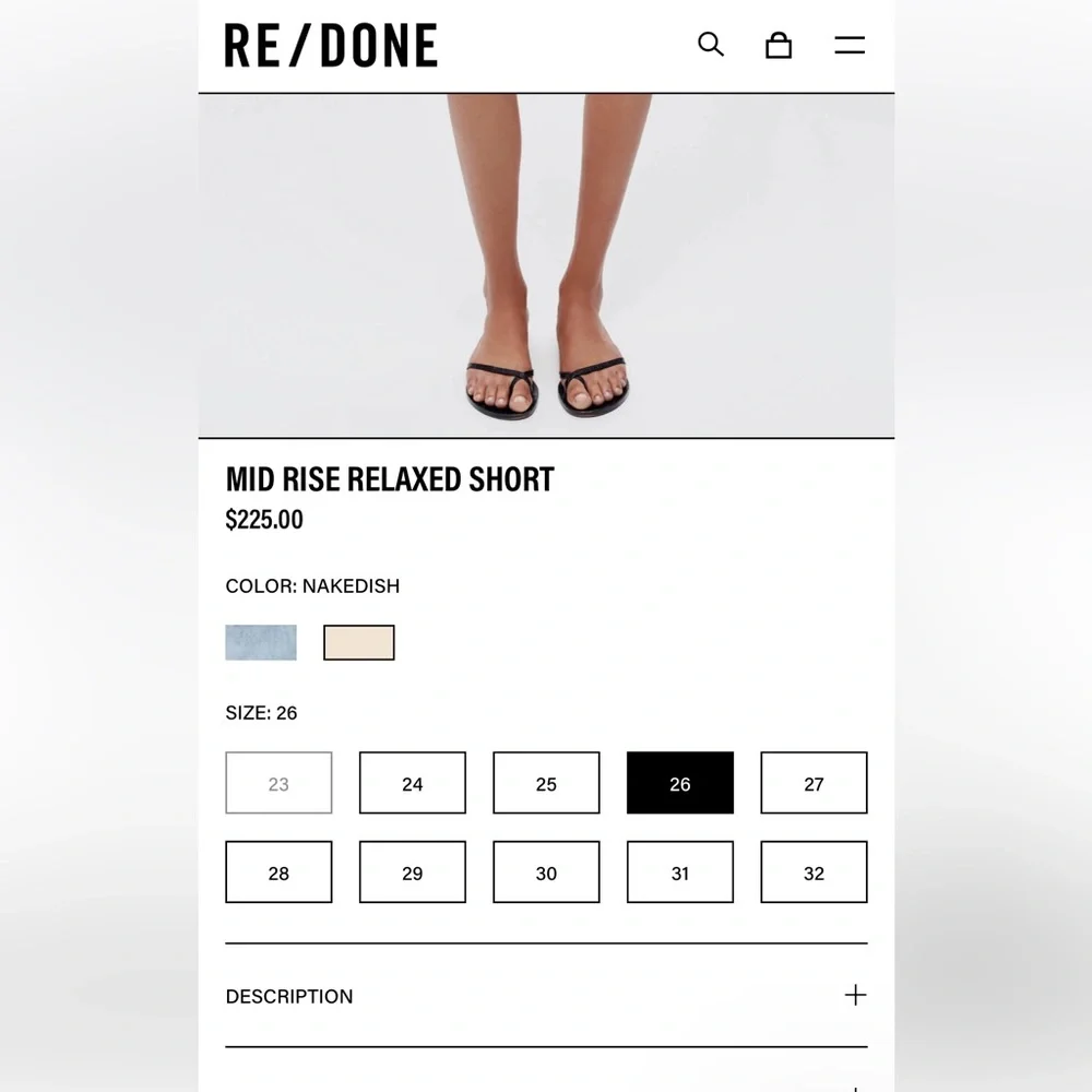Re/Done Off-White Frayed Hem Denim Shorts